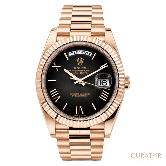 Rolex Day-Date 40 Everose Gold Black Dial