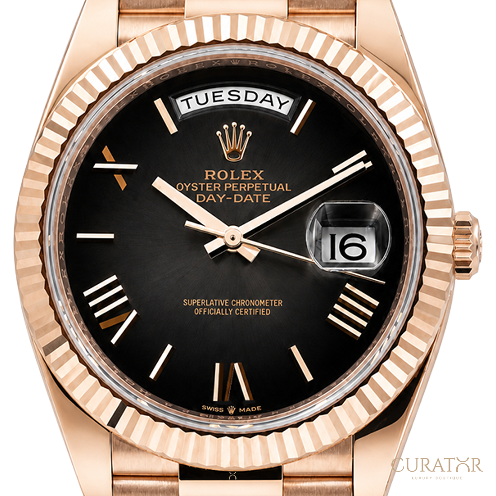Rolex Day-Date 40 Everose Gold Black Dial