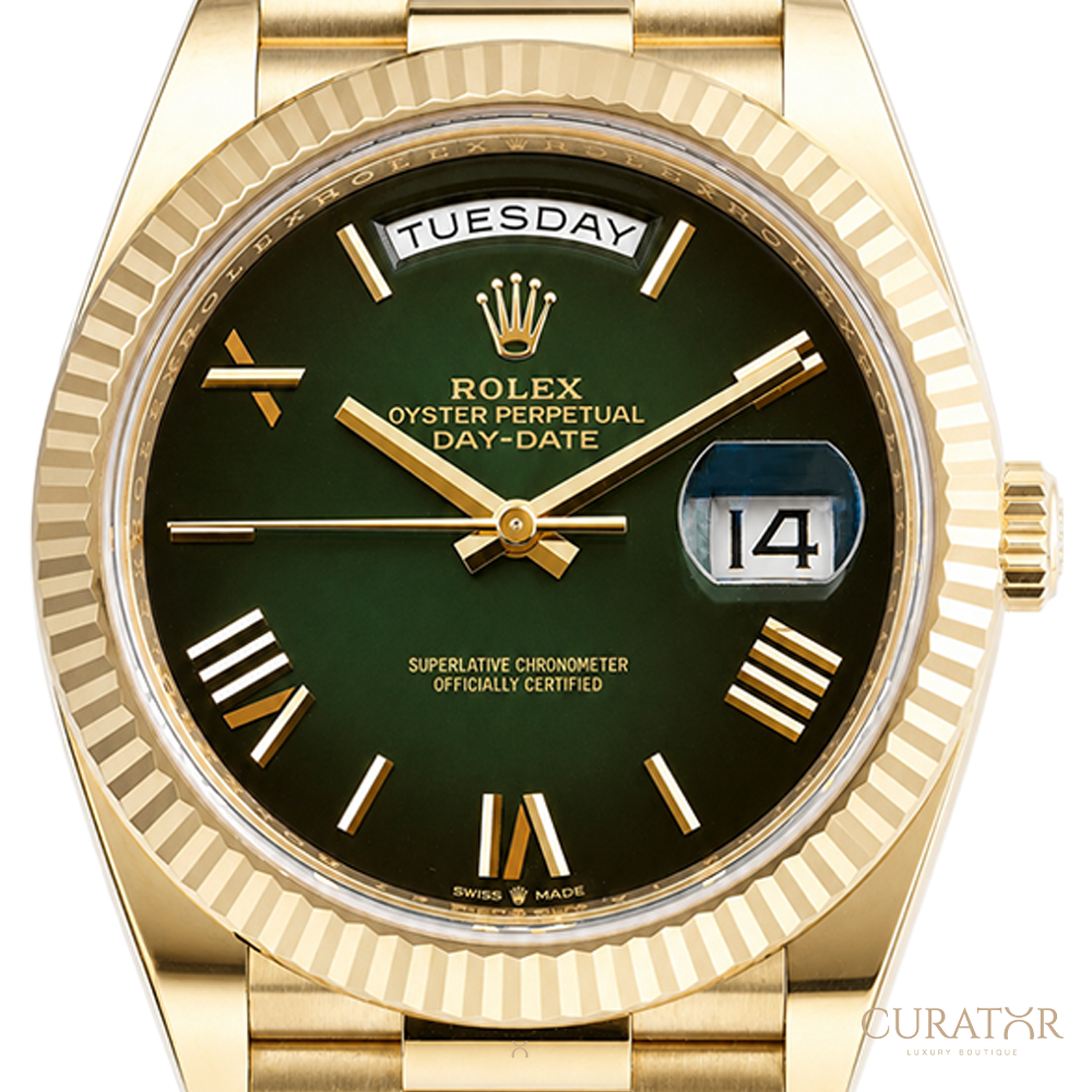 Rolex Day-Date 40 Yellow Gold Green Dial