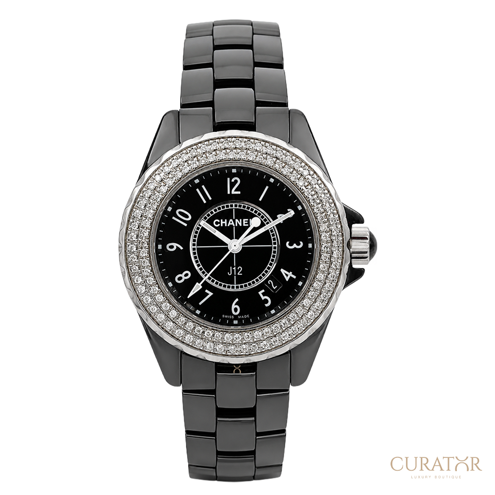 Chanel J12 Black Ceramic Diamond Bezel