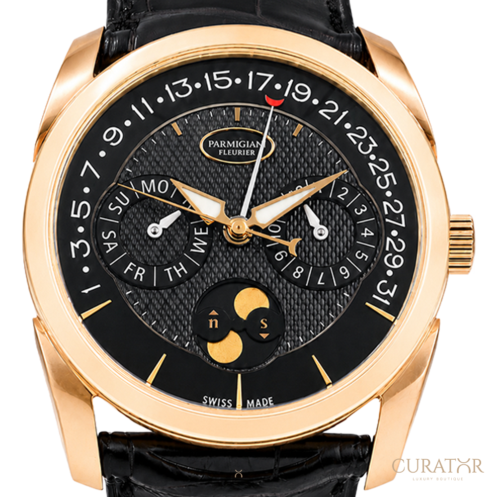Parmigiani Fleurier Tonda Annual Calendar Rose Gold Black Dial
