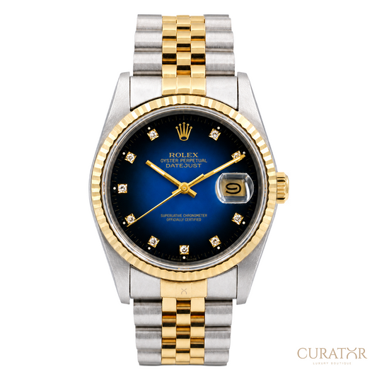 Rolex Datejust 36 Yellow Rolesor Blue Diamond Dial
