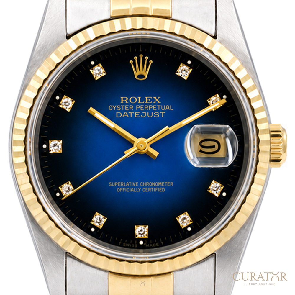 Rolex Datejust 36 Yellow Rolesor Blue Diamond Dial