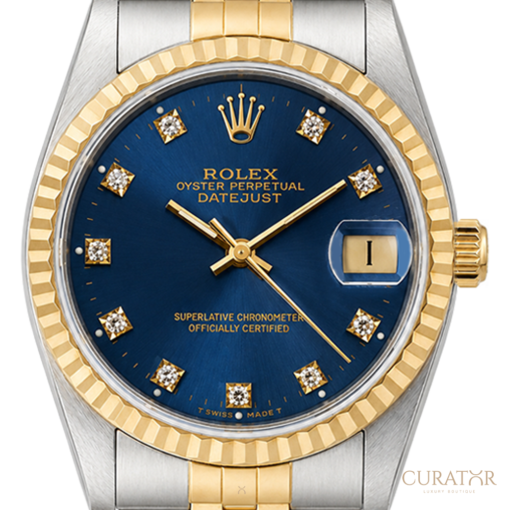 Rolex Datejust 31 Royal Blue Diamond Dial Two-Tone Jubilee