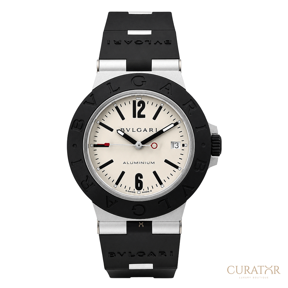 Bvlgari Aluminium Matte Grey Dial Rubber Luxury Sport Watch