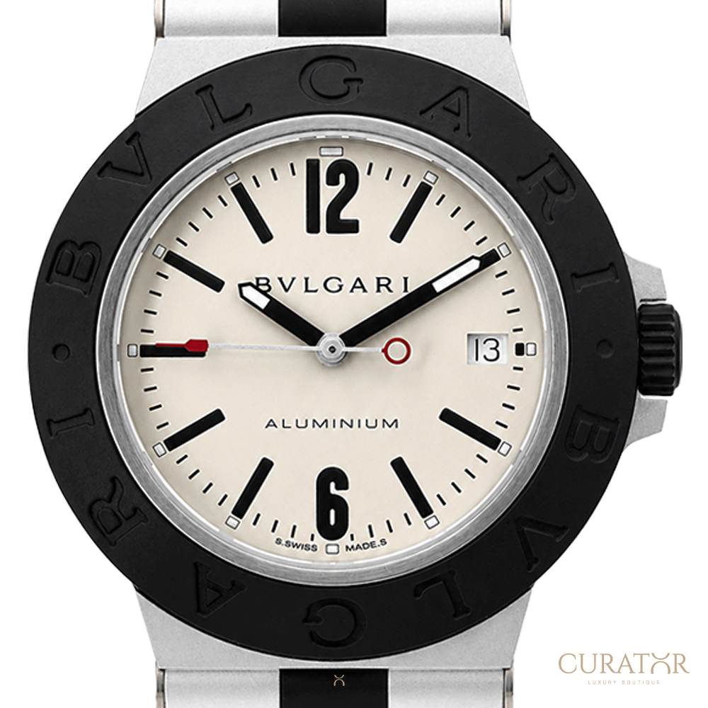 Bvlgari Aluminium Matte Grey Dial Rubber Luxury Sport Watch