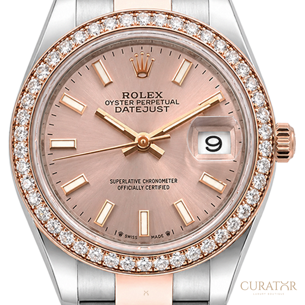 Rolex Lady-Datejust 28 Sundust Dial Diamond Bezel Everose Rolesor