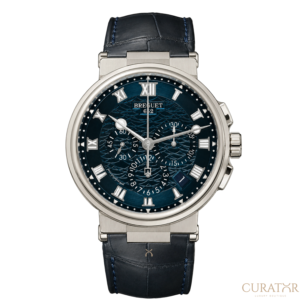 Breguet Marine Chronographe 5527 White Gold Blue Dial