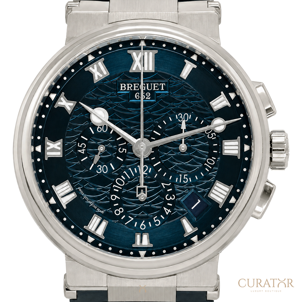 Breguet Marine Chronographe 5527 White Gold Blue Dial