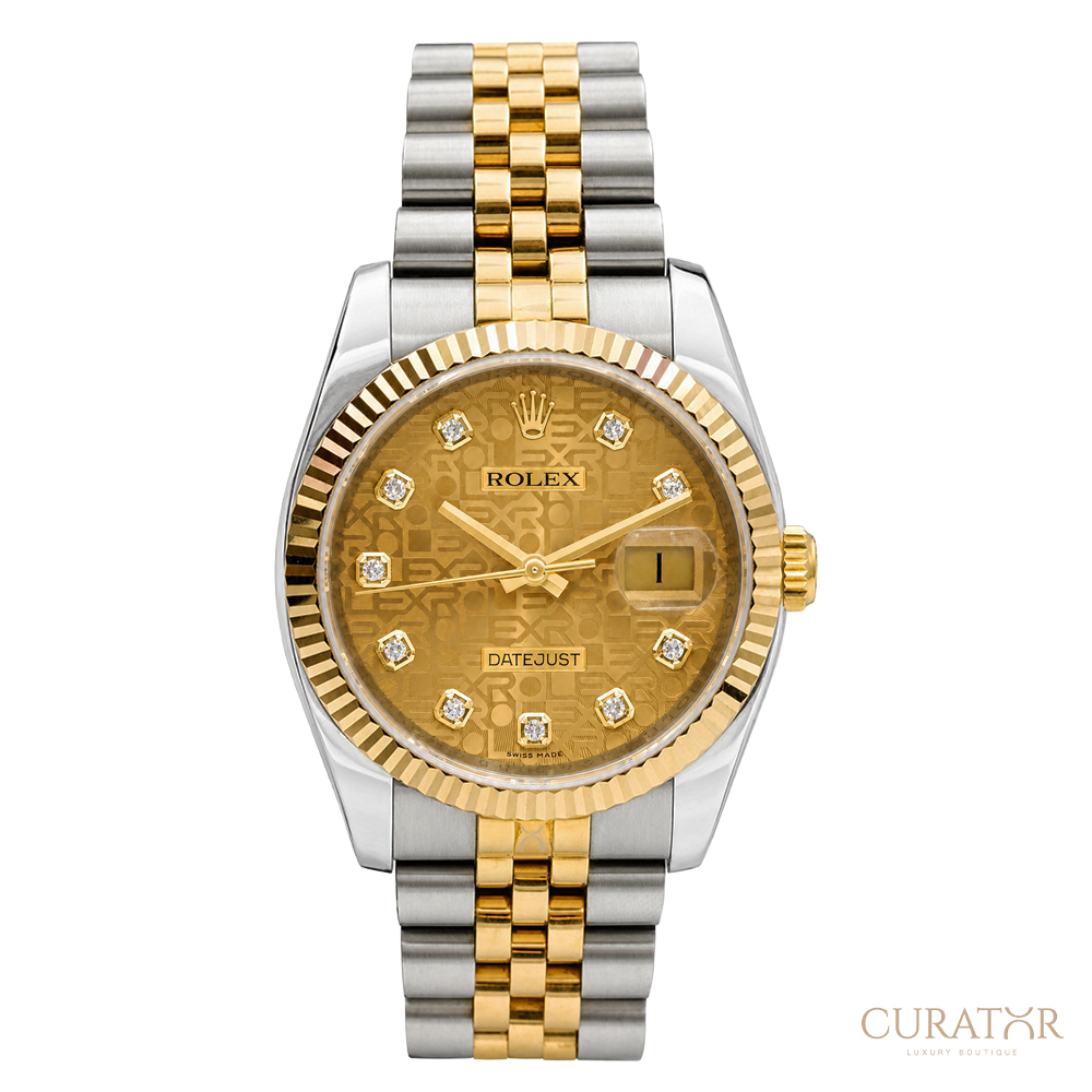Rolex Datejust 36 Yellow Rolesor Gold Jubilee Computer Diamond Dial